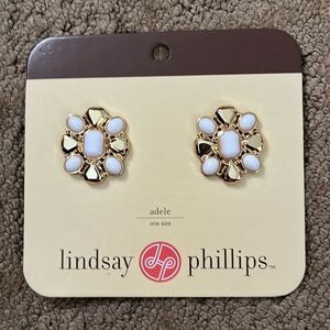NEW Lindsay Phillips “Adele” Interchangeable Shoe Snaps – Gold & White Elegance